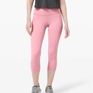 Lululemon wunder under crop 21” pink taupe